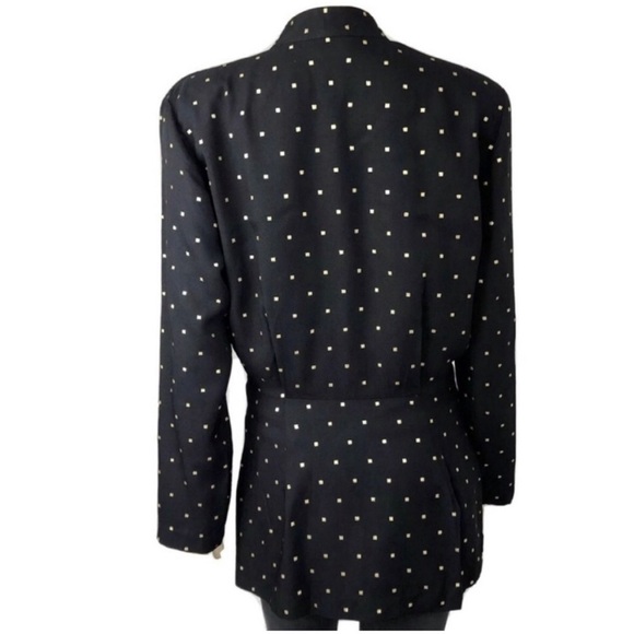 Vintage Sequel jacket/blazer V-neck long sleeve tie front black - Picture 3 of 13